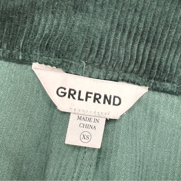 GRLFRND green corduroy Bobby high-waist button fly crop pants Revolve XS - Picture 4 of 16